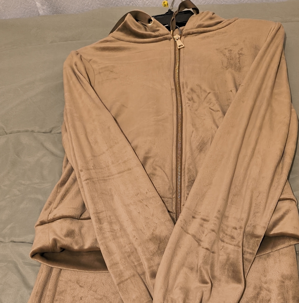 Velvet Tan Jacket & Joggers Set